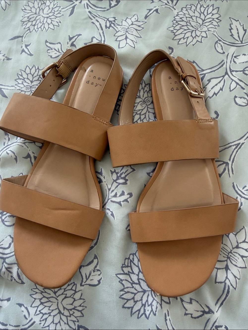 a new day Tan Double-Strap Slingback Sandals